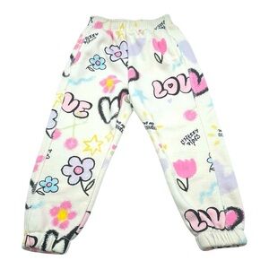 069 Zara Graffiti Love Print Joggers